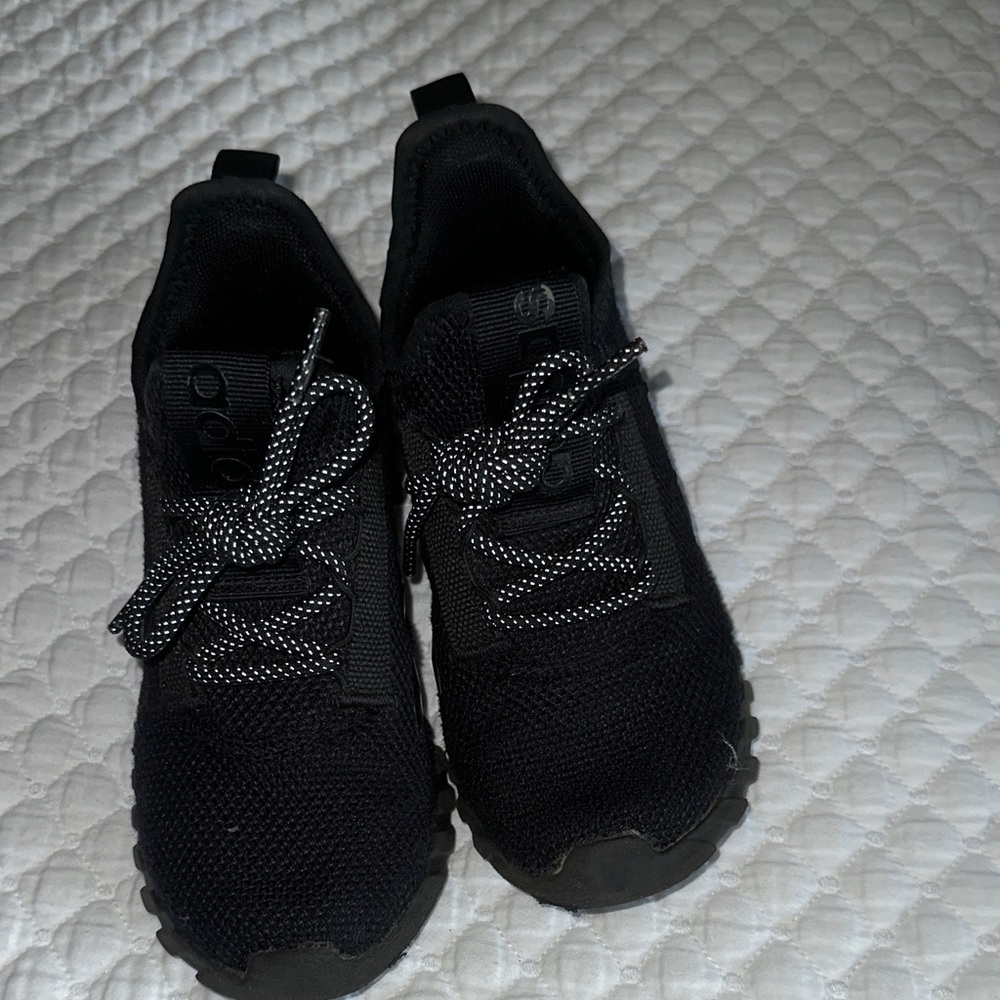 adidas Kids Black Sneakers with White Accents